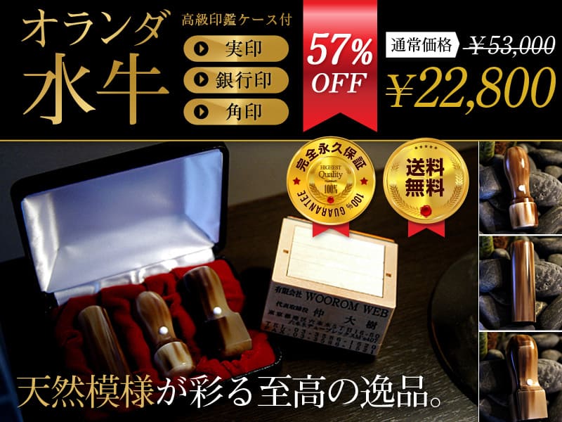 ～オランダ水牛3本セット～通常価格￥53,000が57%OFF!￥22,800!